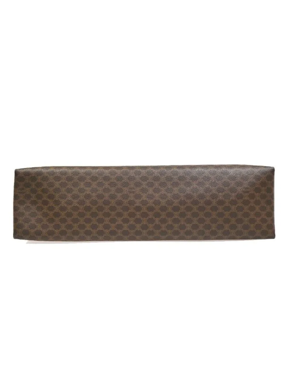 Celine Macadam Shoulder Tote Bag Brown Leather